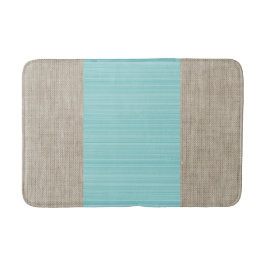 Türkisblaue, blaue Streifen Burlap-Matte Badematte