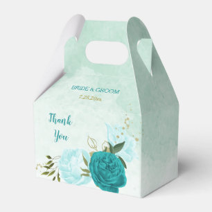 Türkisblaue Blumen Hochzeit Geschenkschachtel