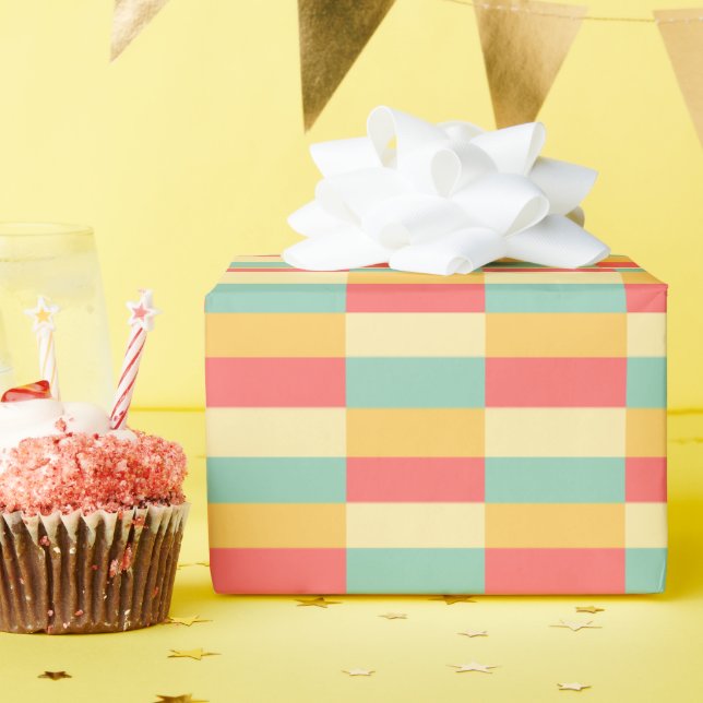 Türkisblaue Butterstreifen Geschenkpapier (Geburtstagsparty)