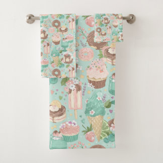 Türkisblaue Dessert-Handtuch-Set Badhandtuch Set
