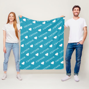 Türkisblaue einfache personalisierte wiederholende fleecedecke