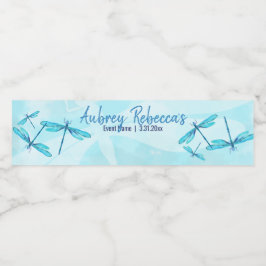 Türkisblaue Flaschenetiketten