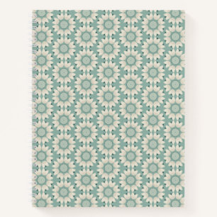 Türkisblaue Frühlingsblumen Notizbuch