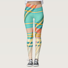 Türkisblaue, gelbe Pfirsichspiele Leggings