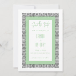 Türkisblaue geometrische Hochzeit Einladung