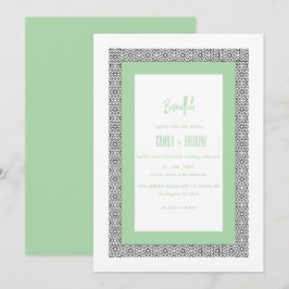 Türkisblaue geometrische Hochzeit Einladung