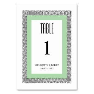 Türkisblaue geometrische Hochzeit Tischnummer