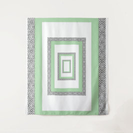 Türkisblaue geometrische Hochzeit Wandteppich