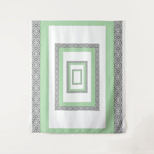 Türkisblaue geometrische Hochzeit Wandteppich