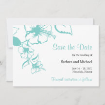 Türkisblaue Hibiskus-Blumen-Hochzeit am Traumziel