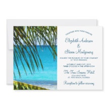Türkisblaue Hochzeit mit Palmblättern