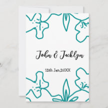 Türkisblaue Hochzeitspaar Name Datum elegant 