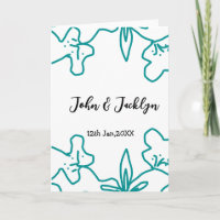 Türkisblaue Hochzeitspaar Name Datum stylish 
