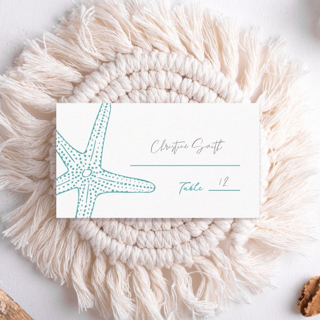 Türkisblaue Hochzeitsplakate Platzkarte (Von Creator hochgeladen)