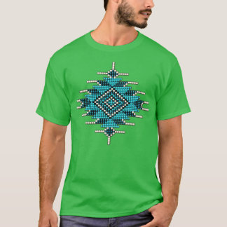 Türkisblaue Indianerin Amerikanischer Stil Sunburs T-Shirt