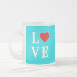 Türkisblaue LIEBE Moderne, stilvolle Einrichtung Mattglastasse
