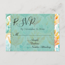Türkisblaue Mandarine Abstrakte Blumenzange RSVP Begleitkarte