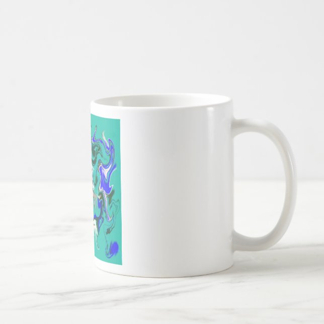 Türkisblaue Marmorstruktur Kaffeetasse (Rechts)