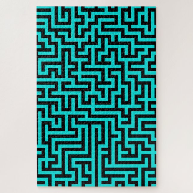 Türkisblaue Maze Lines (Vertikal)