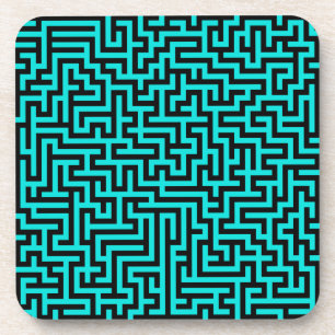Türkisblaue Maze Lines Getränkeuntersetzer