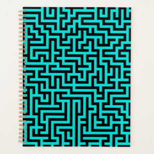 Türkisblaue Maze Lines Planer