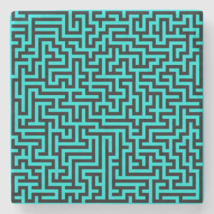 Türkisblaue Maze Lines Steinuntersetzer