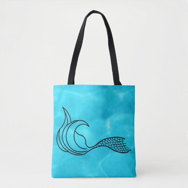 Türkisblaue Meerjungfrau-Schwanz-Tasche Tasche (Vorderseite)