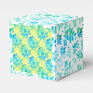 Türkisblaue mit Gelb und Weiß, Floral Geschenkschachtel