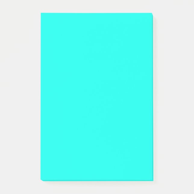 Türkisblaue obere Farbkoordination Post-it Klebezettel (Vorderseite)