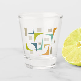Türkisblaue Orange Grüne Ecken Mitte Jahrhundert M Schnapsglas