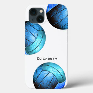 Türkisblaue personalisierte Frauenvolleyball Case-Mate iPhone Hülle