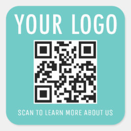 Türkisblaue QR-Code-Aufkleber für benutzerdefinier Quadratischer Aufkleber