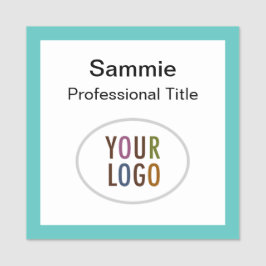 Türkisblaue Quadratzenname Abzeichen-Logo Magnetis Namensschild