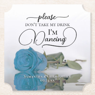 Türkisblaue Rose Nehmt mir nicht die Hochzeit mein Untersetzer