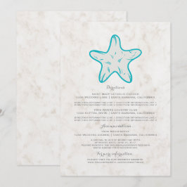 Türkisblaue Rustikale Hochzeitsinformationen Einladung