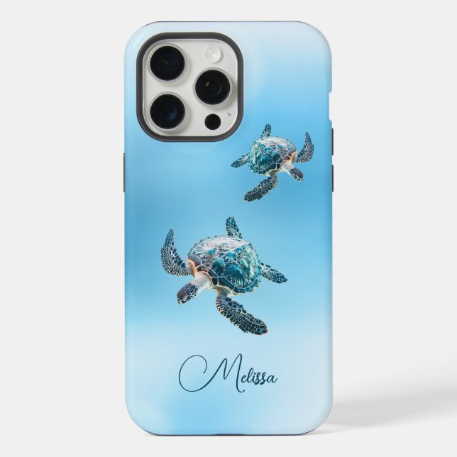 Türkisblaue Schildkröte | Küste iPhone 15 Pro Max Hülle (Rückseite)