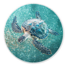 Türkisblaue Schildkröte | Küste Keramikknauf