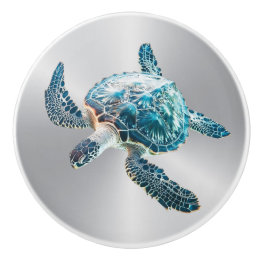 Türkisblaue Schildkröte | Küste Keramikknauf