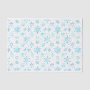 Türkisblaue Schneeflocken Seidenpapier