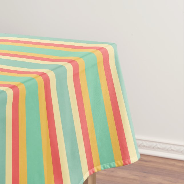 Türkisblaue Streifen Tischdecke (Beispiel)