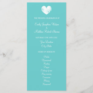Türkisblaue und weiße Hochzeitsfeier Programm