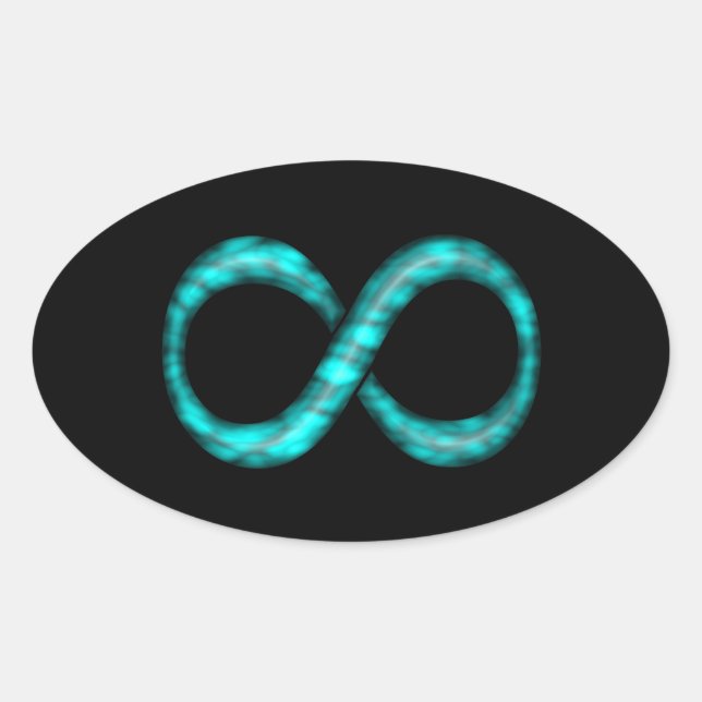 Türkisblaue Unendlichkeit Symbol-Aufkleber Ovaler Aufkleber (Vorderseite)