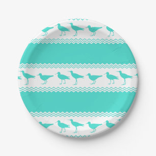 Türkisblaue Weißküste Sandpiper Bird Strips Pappteller
