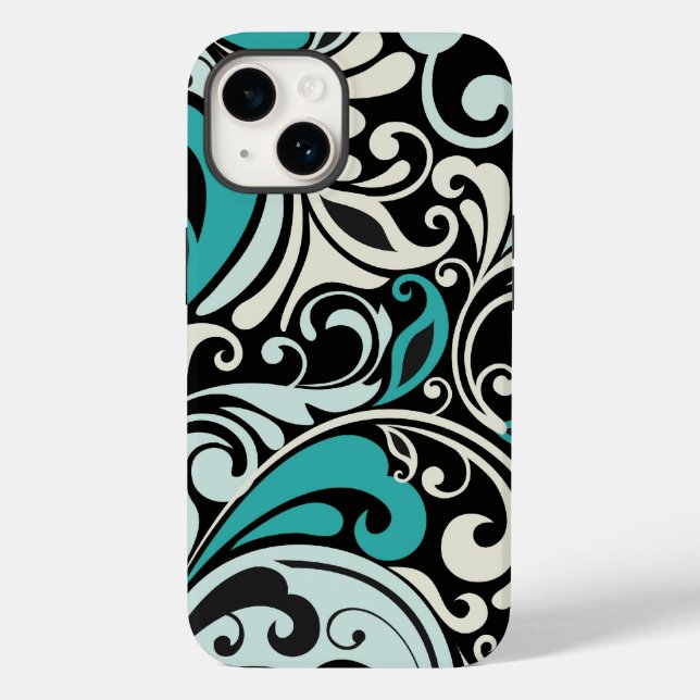 Türkisblaue Wirbel iPhone 14 Fall Case-Mate iPhone 14 Hülle (Rückseite)