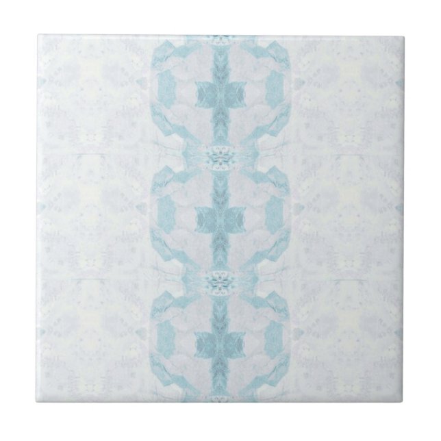 Türkisblaues Aqua-Rautengeometrie Fliese (Vorderseite)