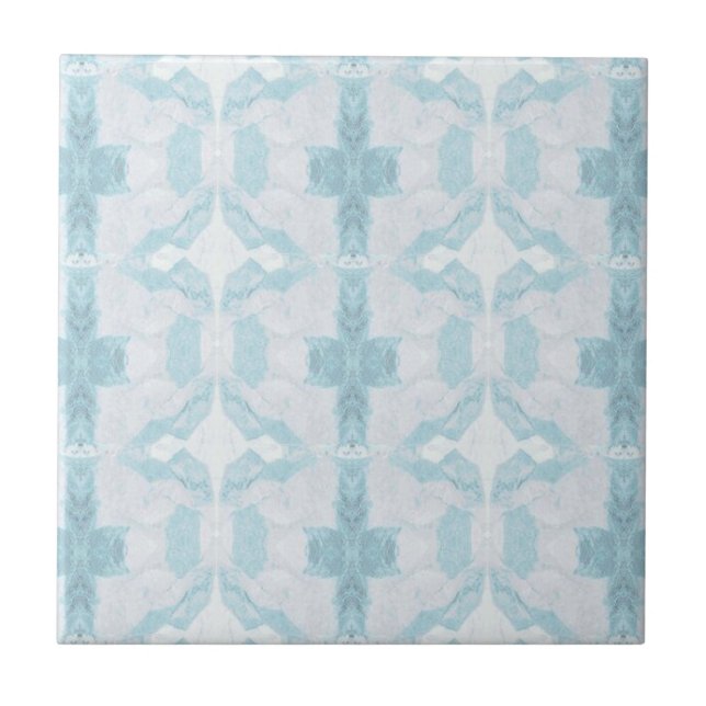 Türkisblaues Aqua-Rautengeometrie Fliese (Vorderseite)