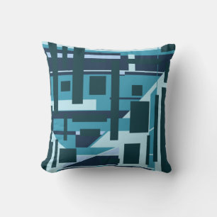 Türkisblaues Aqua senkrecht geometrisches Design Kissen