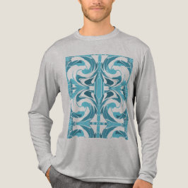 Türkisblaues Aqua Swirling Mosaik mediterraner Loo Tri-Blend Shirt