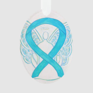 Türkisblaues Bewusstsein Ribbon Engel Ornament