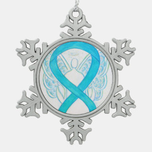 Türkisblaues Bewusstsein Ribbon Engel Ornament